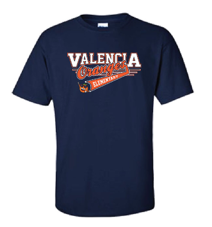 Valencia PC61 Tee Shirt Navy Script Logo