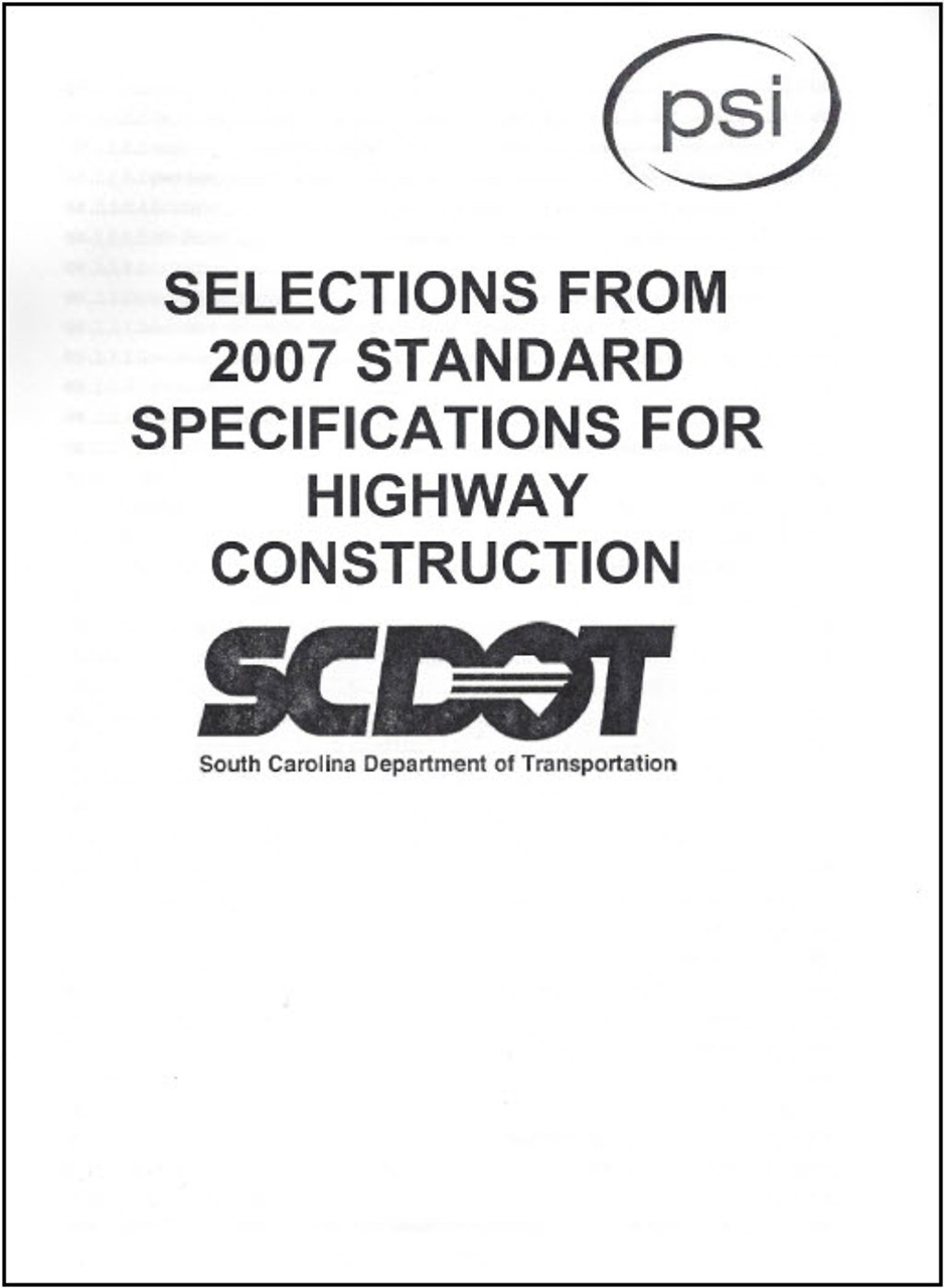 Selections from 2007 Standard Specification for Highway Construction