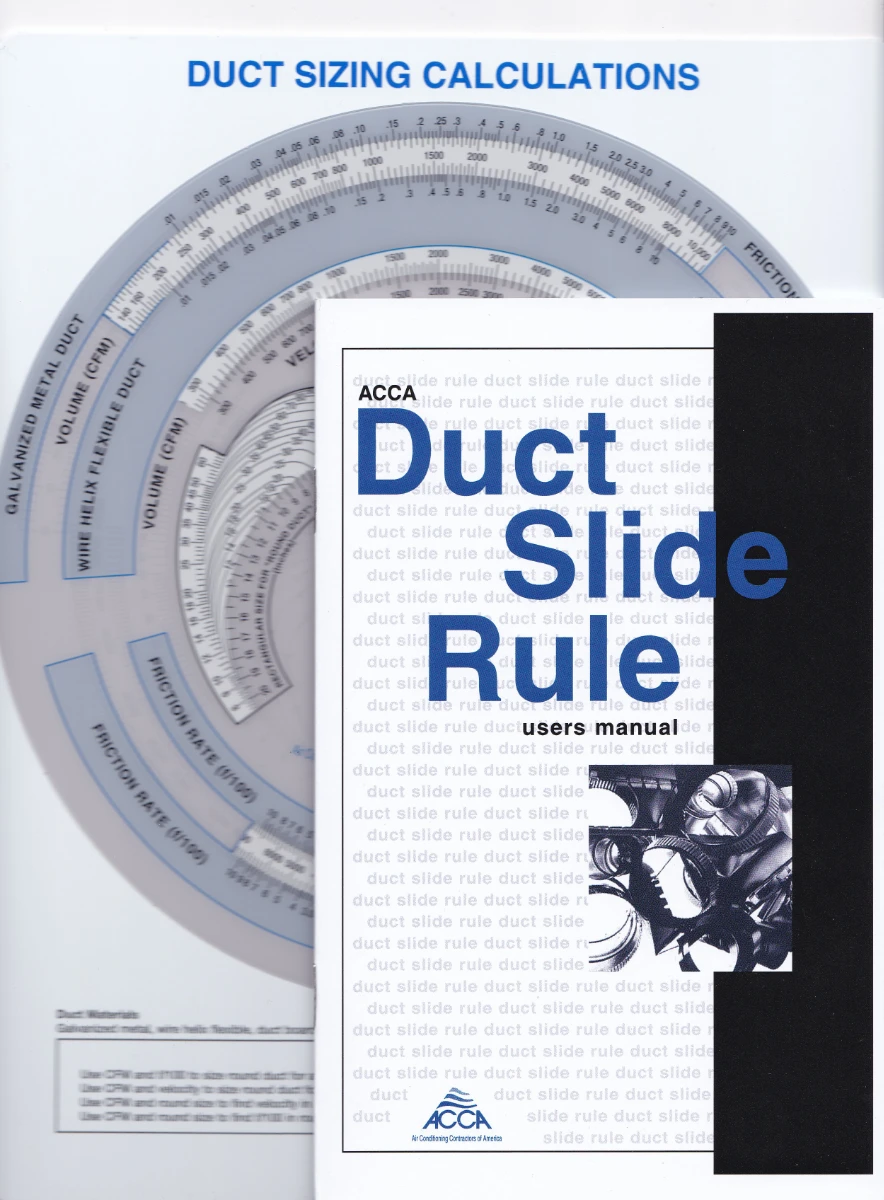 ACCA Duct Slide Rule