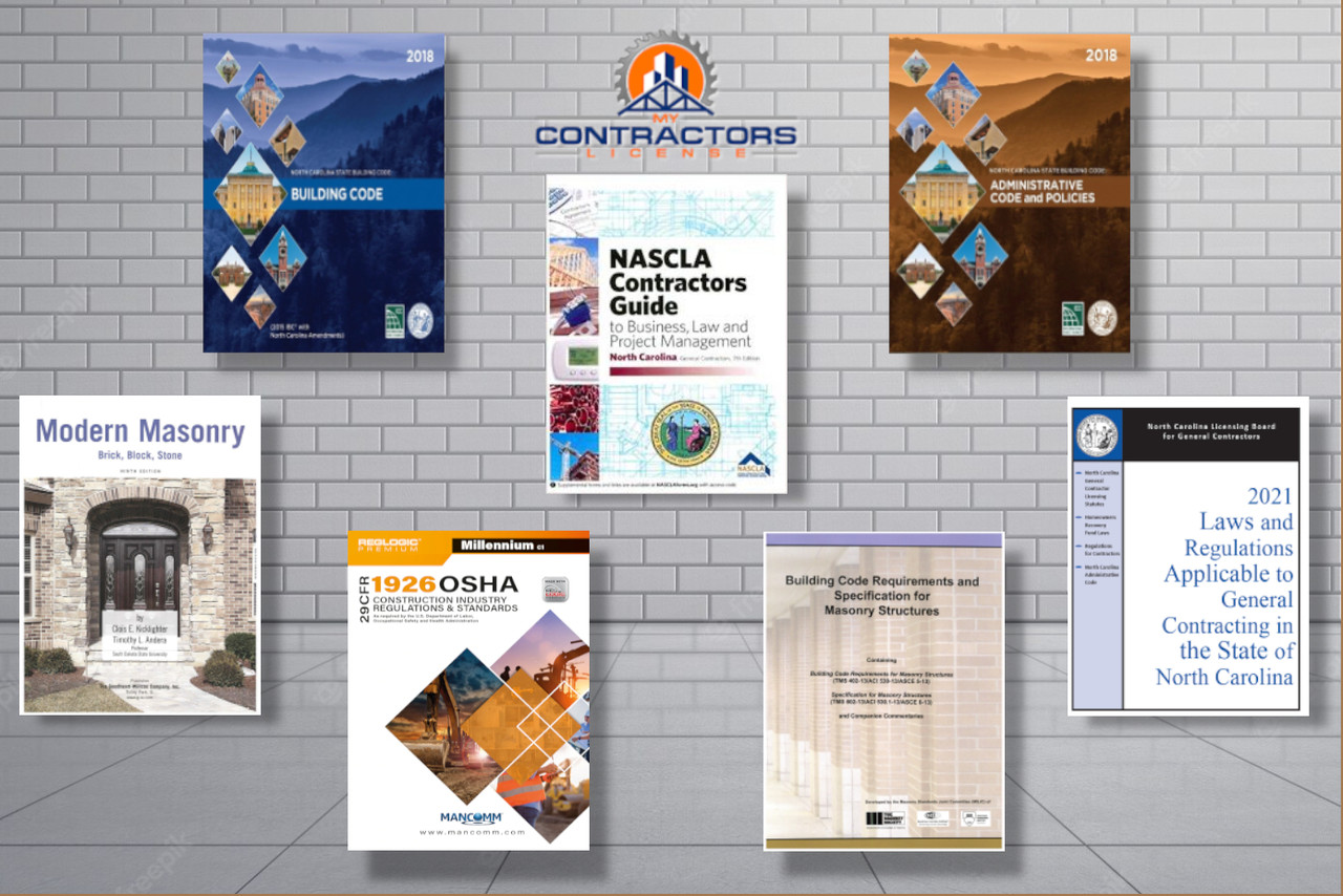 North Carolina Masonry Construction Contractor PSI Exam Bookset