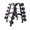TKO Rubber-Coated Fixed Barbell Set and Rack