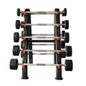 TKO Fixed Rubber Barbell Set & Rack