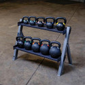 Body-Solid Dumbbell/Kettlebell Combo Rack Loaded with Optional Weights
