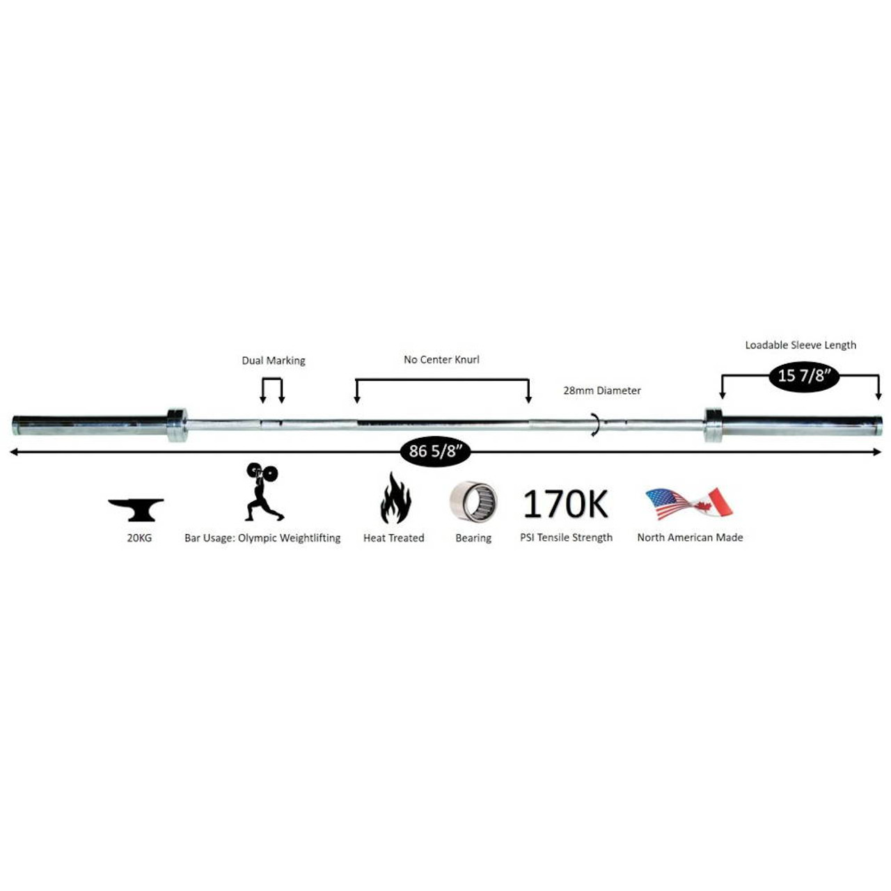 weight lifting bar diameter