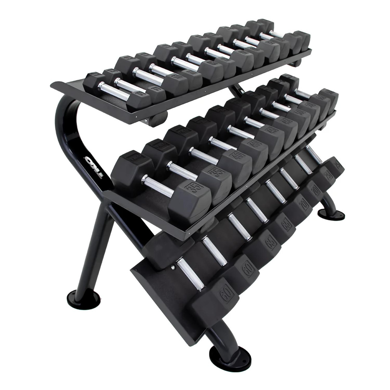 TKO (890HDR-BK) 3-Tier Dumbbell Rack | Gym Weight Storage