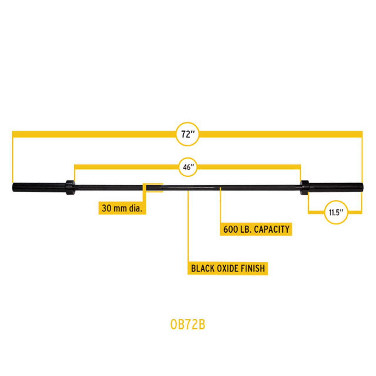 OB72B | 6' Olympic Weight Lifting Bar | Body Solid | Gtech Fitness