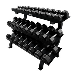Troy VTX (5-75 lb) Urethane Dumbbells & Rack