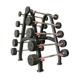 TKO 20-110 lb Fixed Rubber Barbells & Rack