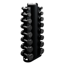 Troy (3-25 lb) 12-Sided Rubber Dumbbells & Rack