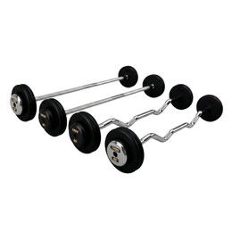 Troy Black Cast Iron Fixed Barbell Set