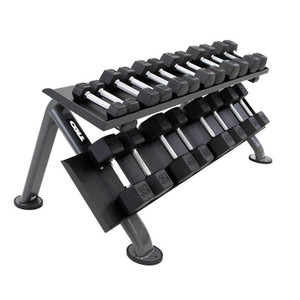 TKO Rubber Hex Dumbbell Set and Rack