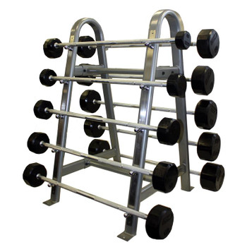 Troy 12-Sided Fixed Rubber Barbells w/ Rack