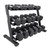 TKO 5-50 lb Rubber Hex Dumbbells & Rack TKO 5-50 lb Rubber Hex Dumbbells & Rack