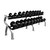 Troy Rubber Pro-Style Dumbbell Set & Rack - 5-50 lbs