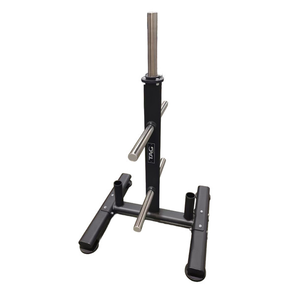 TAG Fitness Olympic Plate Storage Tree with Bar Holders