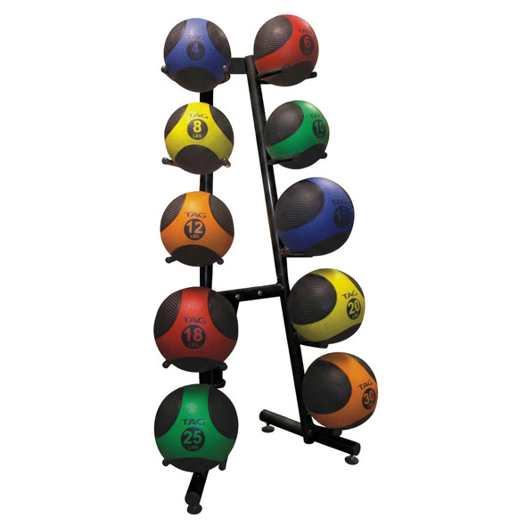 TAG Fitness (4-30 lb) Medicine Ball Set & Rack