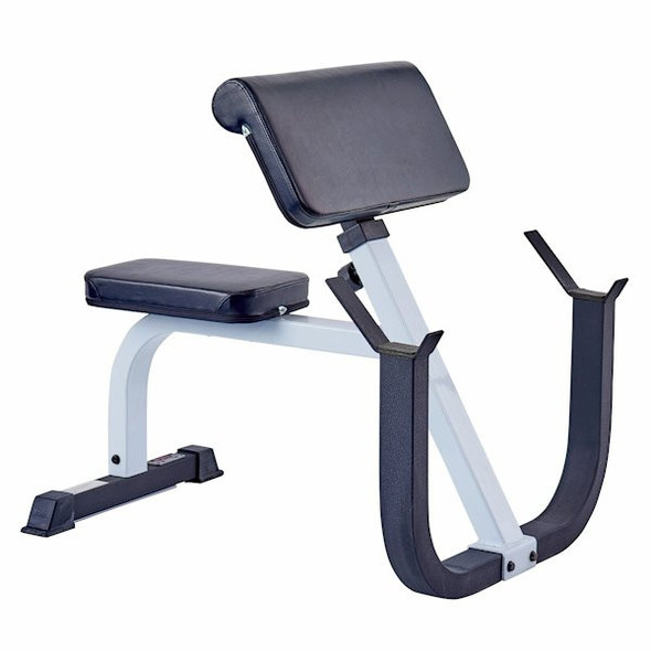 York Barbell 48050 FTS Preacher Curl Bench Telescoping Arm Cushion and Heavy Steel Base
