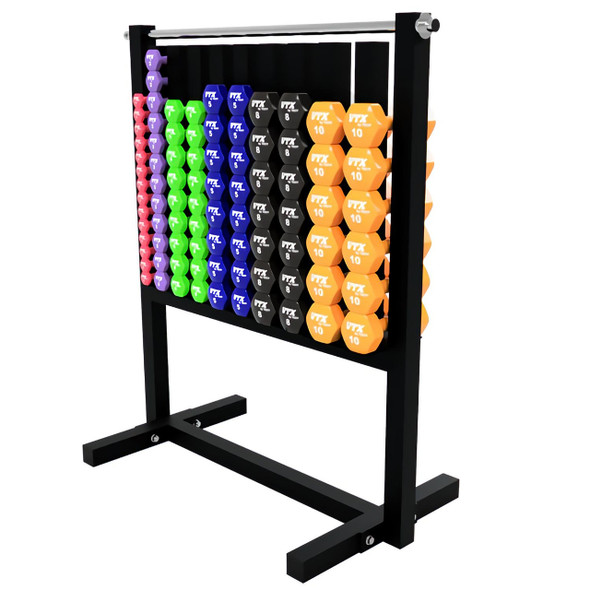 Troy VTX Vinyl Dumbbell Set w/ Rack