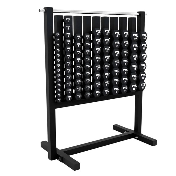 Troy Neoprene-Covered Dumbbells with Rack