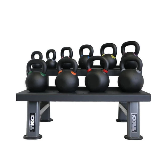 TKO 4-36kg Pro Cast Kettlebell Set with Two-Tier Storage Rack