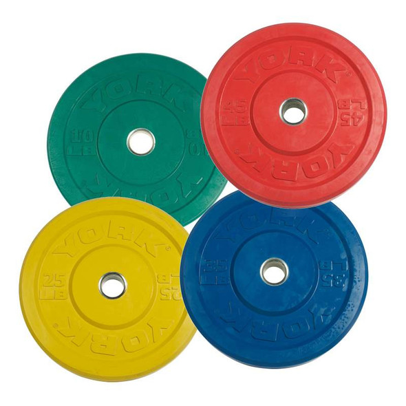 York Colored Rubber Bumper Plates for Home & Commercial Olympic Lifting