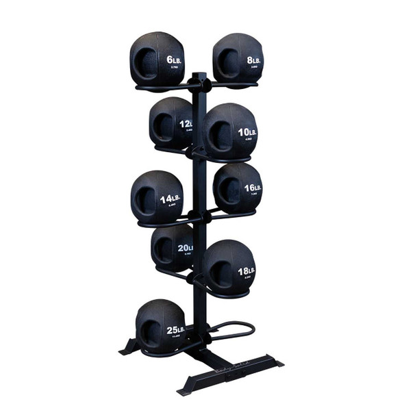 Body-Solid 6-25 lb Dual-Grip Med Balls & Rack