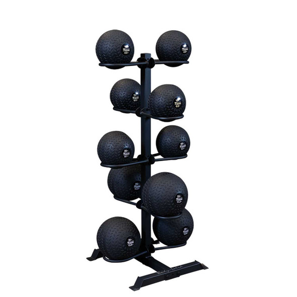 Body-Solid 10-30 lb Tire Tread Slam Balls & Rack for Functional Strength Training