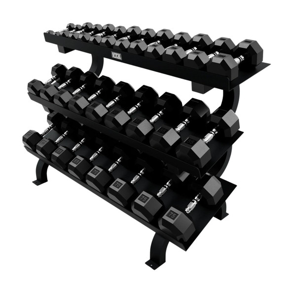 Troy VTX (5-75 lb) Urethane Dumbbells & Rack