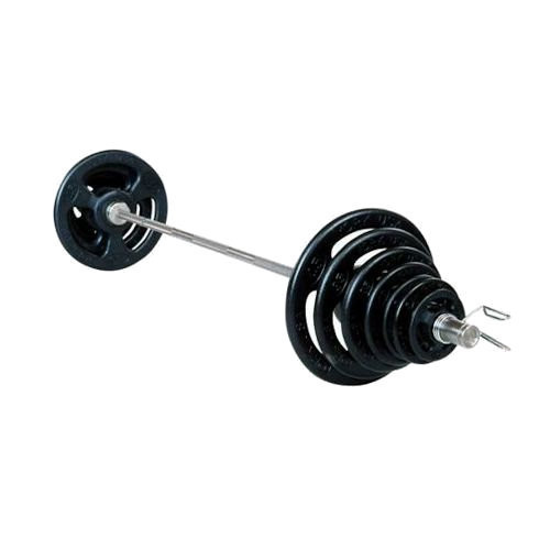 York "Iso-Grip" Rubber-Coated Olympic Set w/ Weight Bar