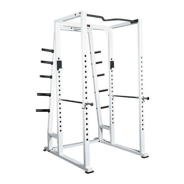 York Barbell STS Commercial Power Cage w/ Pull-Up Bar and Plate Storage