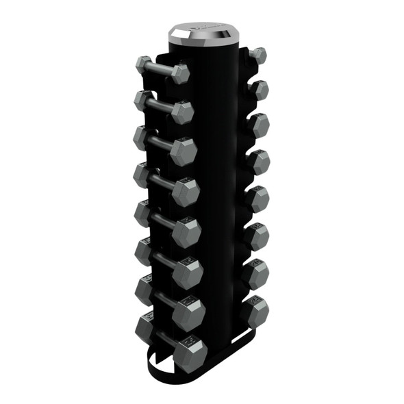 Troy VTX VERTPAC-IHD25 3-25 lb Cast Iron Hex Dumbbell Set with Rack