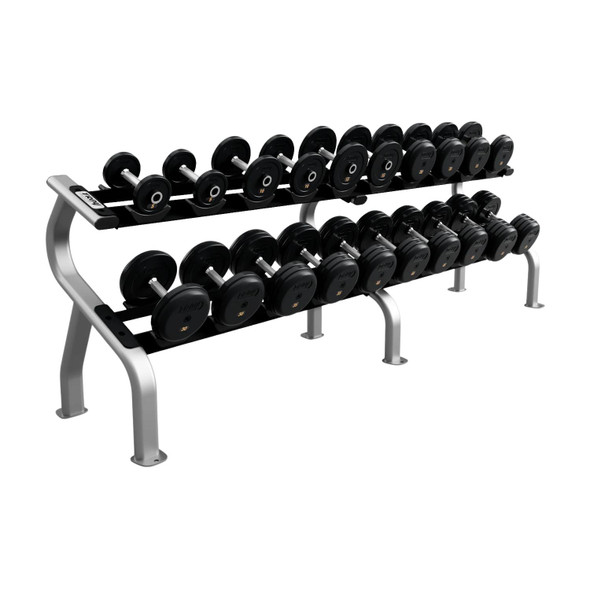 Troy 5-50 lb Pro-Style Rubber Dumbbell Set with Rack