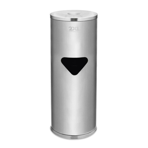 2XL-73 Stainless Steel Gym Wipes Dispenser w/ Trash Receptacle