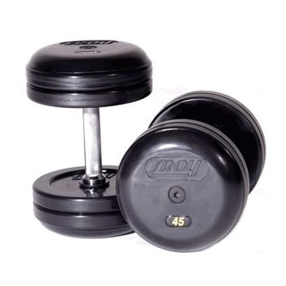Troy (#RUFD) Rubber Pro-Style Dumbbells