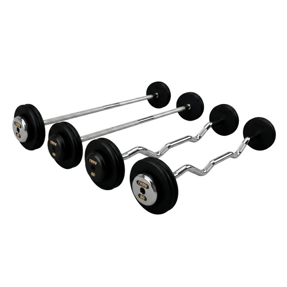 Troy Black Cast Iron Fixed Barbells