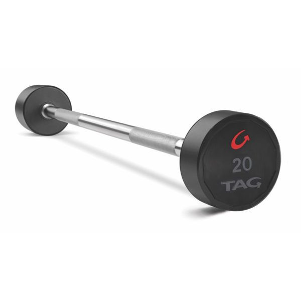 TAG Fitness Fixed Urethane Barbell w/ Straight Bar