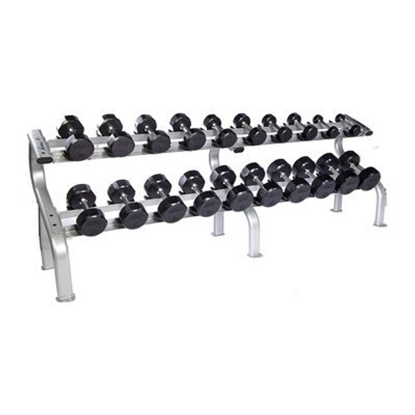 Troy Rubber-Coated Dumbbell Set and Rack