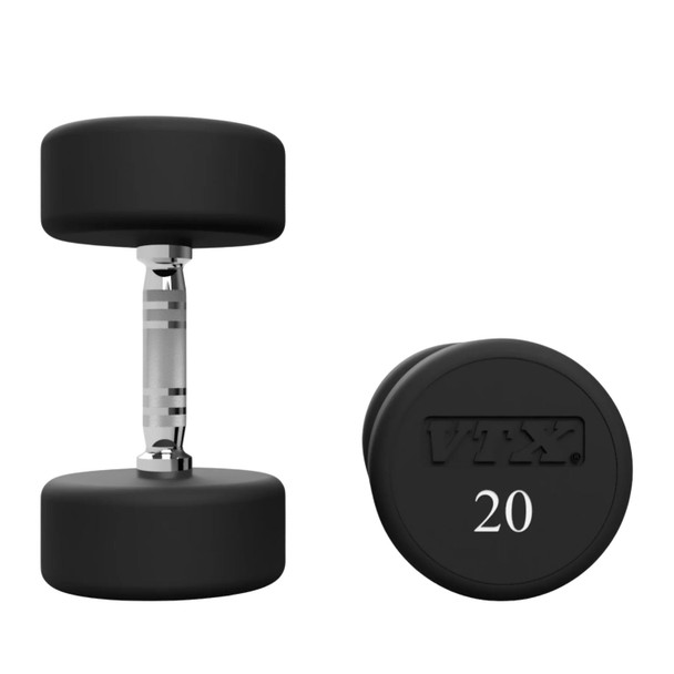 VTX 20 lb Round Urethane-Coated Dumbbells