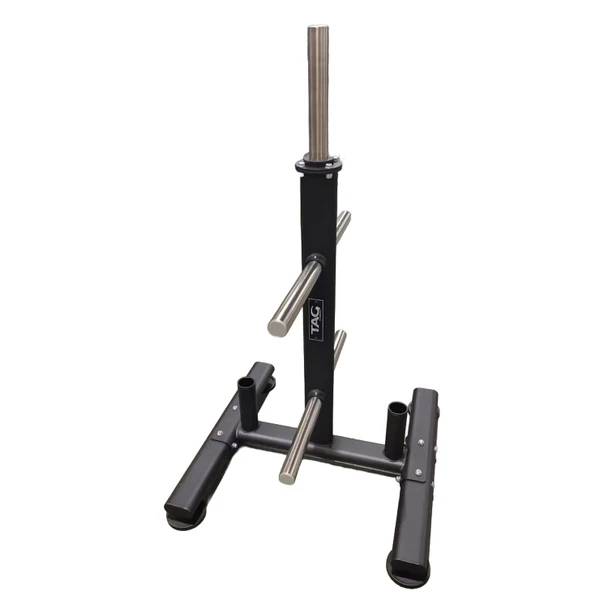 TAG Fitness Olympic Plate Storage Tree with Bar Holders