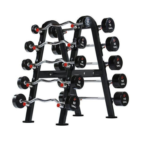 TAG Fitness Fixed Urethane Barbells & Rack