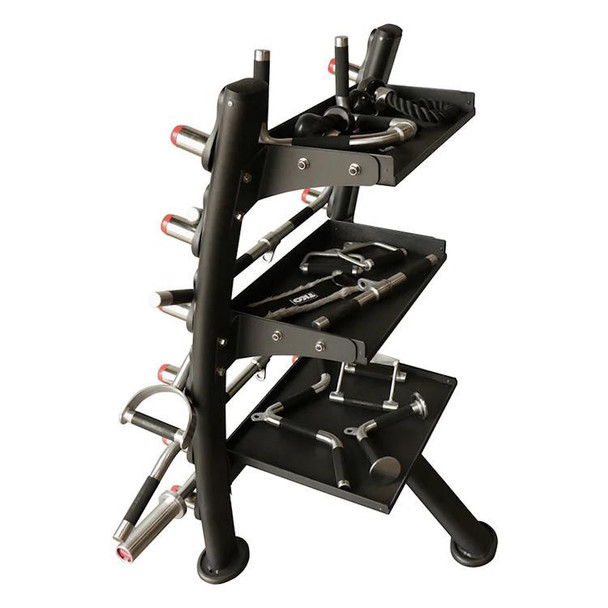 TKO (848ACR-BK) Gym Cable Accessory Rack w/ Optional Attachments - Rear View