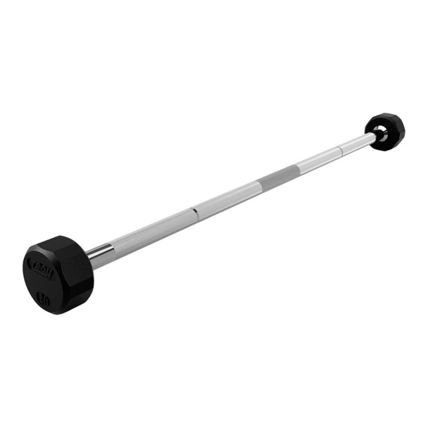 Troy (20-110 lb) 12-Sided Rubber Barbell Set - 20 lb w/ Straight Bar