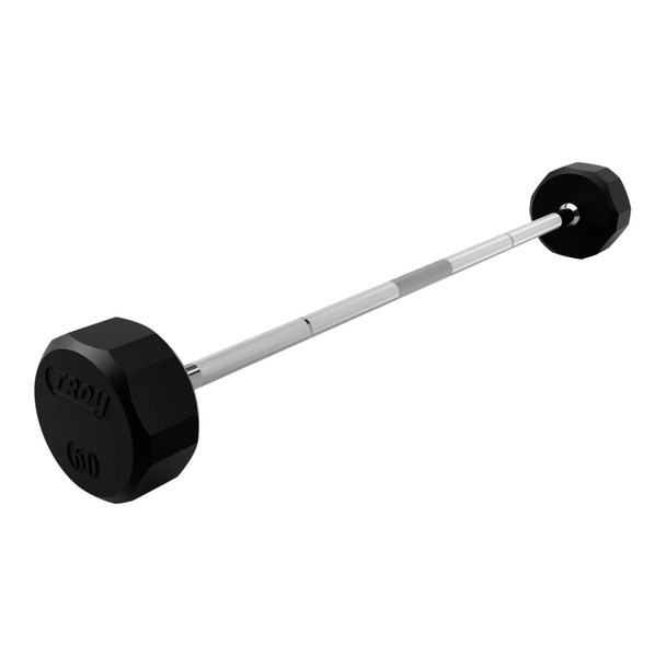 Troy (20-110 lb) 12-Sided Rubber Barbell Set - 60 lb w/ Straight Bar