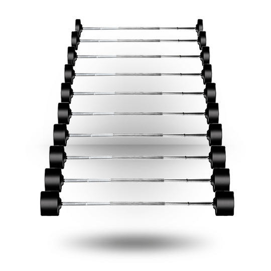 York (20-110 lb) Fixed Rubber Barbell Set w/ Straight Bars