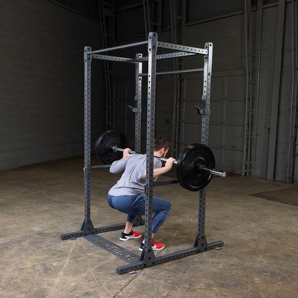 Body-Solid Squat Rack During Barbell Squat Exercise