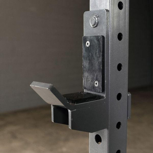 Body-Solid Integrated Bar Holder on Compact Weight Rack