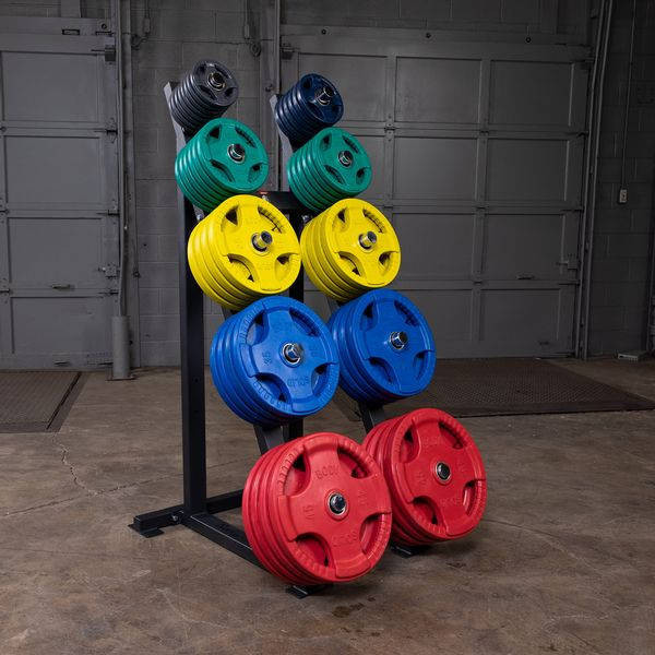 Body-Solid (GWT76) Weight Plate Storage Rack w/ Optional Rubber Olympic Plates