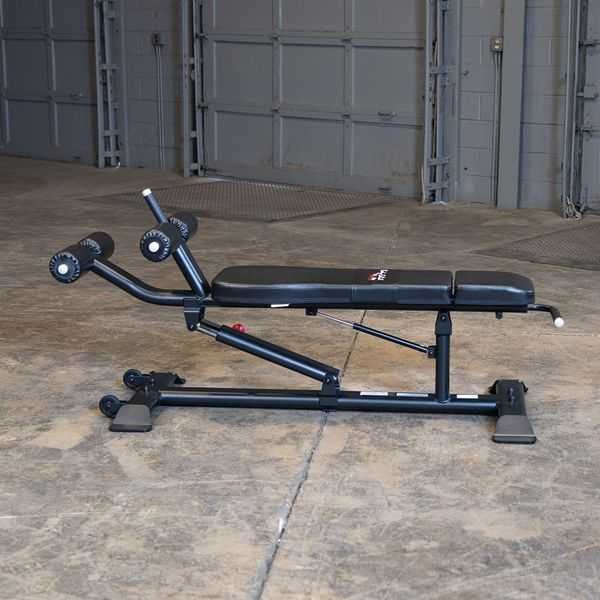 Body-Solid (SAB500B) Commercial Ab Decline Bench - Flat Position Side View