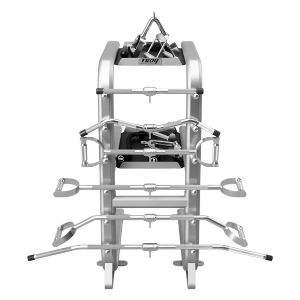 Troy Cable Attachment Rack w/ Silver Frame and Optional Accessories - Front View