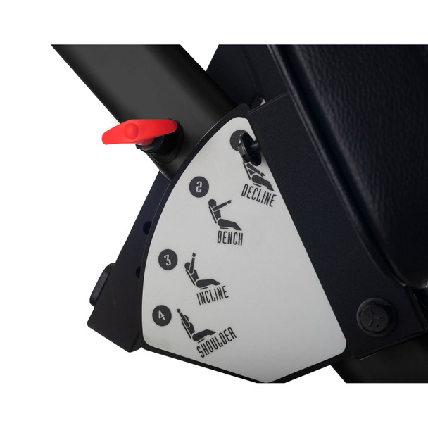Inflight Fitness Multi Press Station Showing Back Pad Adjustment